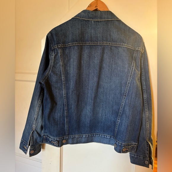 Levis Jean Jacket Womens Large Blue Denim Premium Western Country Trucker Boho - Picture 2 of 3